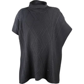 Dámský svetr Kama pletený Merino pléd 5032 111 - tmavě šedá L - XL