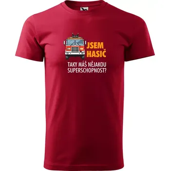 Sablio Tričko s potiskem Jsem hasič, taky máš nějakou superschopnost? - červené 2XL