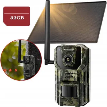 IP kamera SOLÁRNÍ FOTOPAST 4G SIM GPS LESNÍ KAMERA 2K IP66 PANEL 7800MAH 32GB SD KARTA