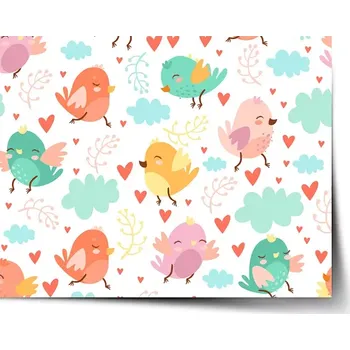 Plakát Sablio Plakát Oblak s ptáčky - 60x40 cm