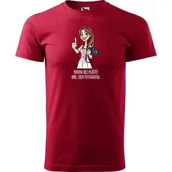 Sablio Tričko s potiskem Ano, jsem fotografka - červené M