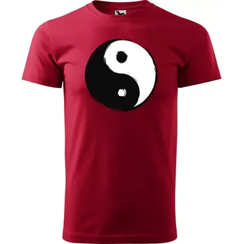 Pánská móda Sablio Tričko s potiskem Rovnováha na triku - červené 4XL