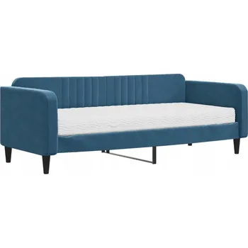 Pohovka Modrá pohovka s matrací 223 x 100 x 75 cm, multifunkční denní lůžko