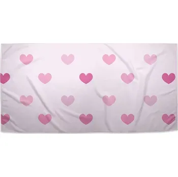 Osuška Sablio Ručník Růžové srdce - 50x100 cm