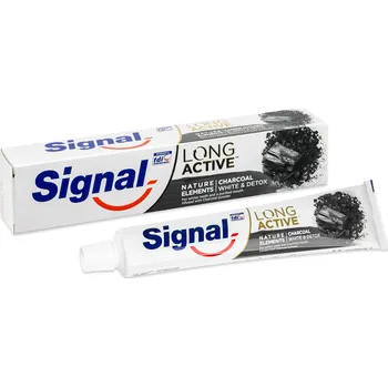 zubní pasta Signal Long Active Naturals Elements Charcoal White & Detox zubní pasta s aktivním uhlím 75 ml