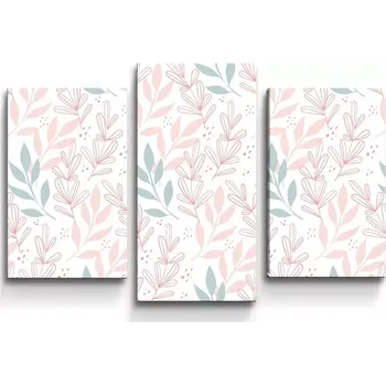 Obraz Sablio Obraz - 3-dílný Růžové a modré lístky - 75x50 cm