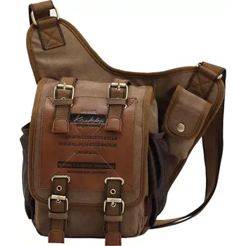 Kaukko plátěná crossbody taška Challenge Hnědá