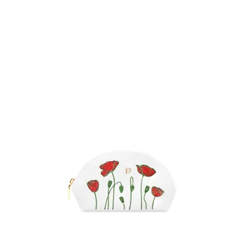 Kosmetická taštička Vlčí máky "BÍLÁ" Zlatá