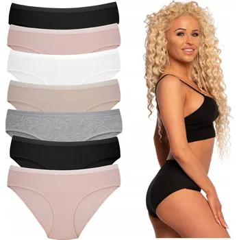 Kalhotky Kalhotky s Vysokým Pasem Bavlněné Kalhotky Dámské Žebrované Plus Size Sada 3XL