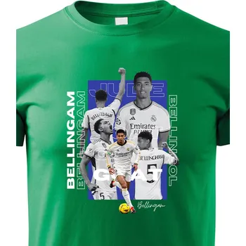 Chlapecké tričko Dětské tričko Jude Bellingham 3, Barva Zelená, Velikost 110 cm/4 roky, Canvas Dětské tričko Bezvatriko.cz 3100