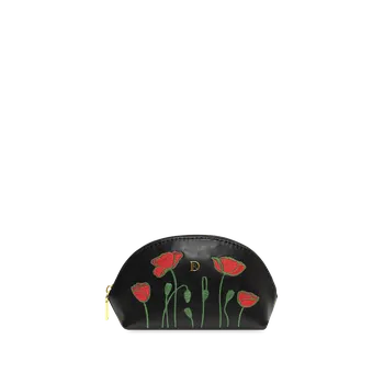 Kabelka Kosmetická taštička Vlčí máky "ČERNÁ" Zlatá