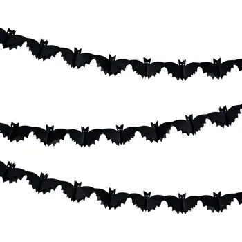 Junior Girlanda papírová 3 m - černé netopýři, Halloween