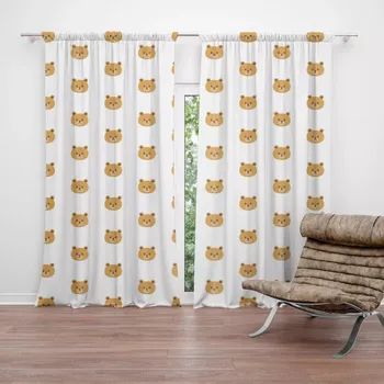 Závěs Sablio Závěs Medvídci na bílé: 2ks 140x250cm