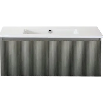 Koupelnový nábytek Souprava koupelnového nábytku Sanox Frozen 3D ŠxVxH 101 x 42 x 46 cm barva čela petrol 2dílná s keramickým umyvadlem bez otvoru na kohout