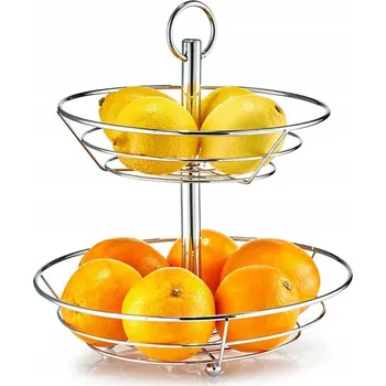 PODNOS NA OVOCE KOŠ 2 ÚROVNĚ CHROM kov ZELLER servírování ovoce