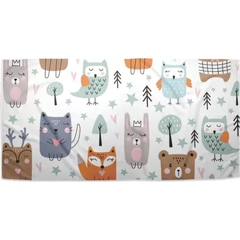 Osuška Sablio Ručník Animovaná lesní zvířátka - 30x50 cm