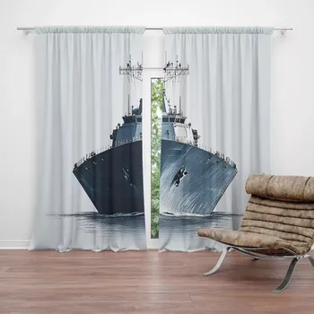 Závěs Sablio Závěs Válečná loď na klidném moři: 2ks 140x250cm