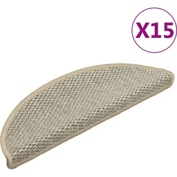 Nášlap na schod vidaXL Samolepicí nášlapy na schody sisal 15ks 56x17x3cm světle zelené