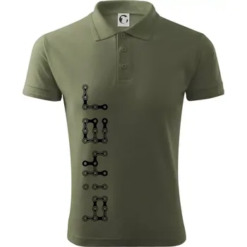 Pánská košile Biker nápis na výšku řetěz - Polokošile pánská Pique Polo 203 - S ( Khaki )