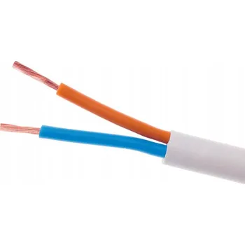 elektrický kabel 100m KABEL OMY H03VV- NKT 2x1mm2 BÍLÝ MĚDĚNÝ DRÁŽEK V PVC
