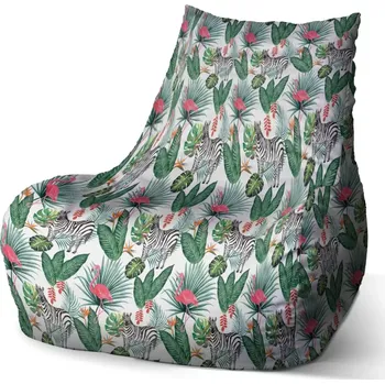 Sedací pytel Sablio Sedací vak Bean Zebra a plameňák - 60 x 70 x 70 cm