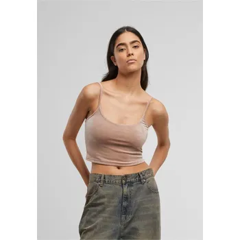 Ladies Short Velvet Top - duskrose 4XL