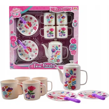 Doplněk pro panenku NÁDOBÍ PRO PANENKY SADA NA ČAJ ČAJNÍK KÁVOVÝ SERVIS PRO DĚTI