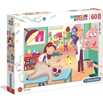 Puzzle Puzzle Clementoni 60 dílků Puzzle Supercolor Maxi 60 To the Vet