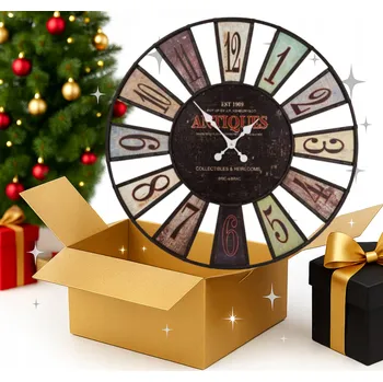 Hodiny Nástěnné hodiny kovové černé číslice mechanismus DÁREK vintage styl HIT 80cm