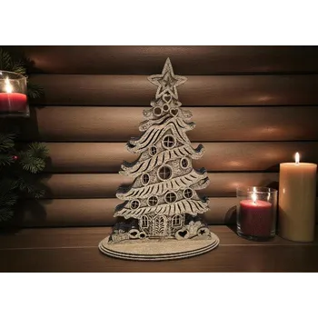 Vánoční dekorace Dřevěný vánoční stromeček