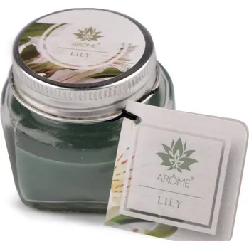 Svíčka Malá vonná svíčka ve skle s jmenovkou - 7 (Lily) zelená šalvěj tmavá