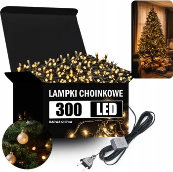 Vánoční dekorace Vánoční LED vánoční osvětlení Teplé venkovní světlo 300 Kusů