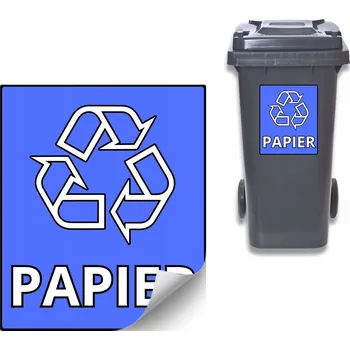 Odpadkový koš Velká samolepka na koš kontejner odpad PAPIER 30 cm (Papír)