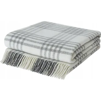 Prostěradlo Koc wełniany zimowy KREMOWY szary 140x200 novozélandská přírodní vlna