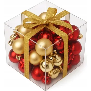 Vánoční dekorace Vánoční Baňky Na Stromeček Nerozbitné Zlaté Vánoční Koule na Stromeček, Sada 50 Kusů