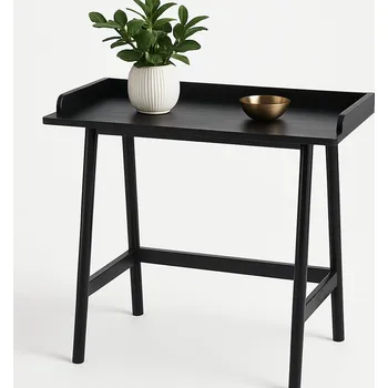 Konferenční stolek Stylový Černý Dřevěný Stolek Konzole ke Zdi 80x40x75 cm Stůl Psací Stolek