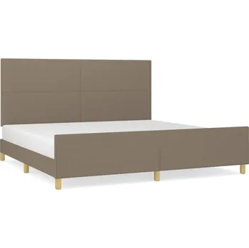 Postel Rám postele s čelem, taupe, 203 x 206 x 118/128 cm