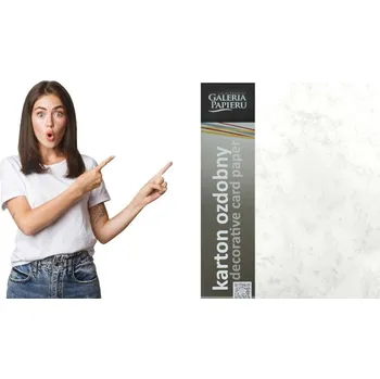 Barevný papír Ozdobný papír A4 Galeria Papieru BÍLÝ MRAMOR 220 g/m2 20 listů