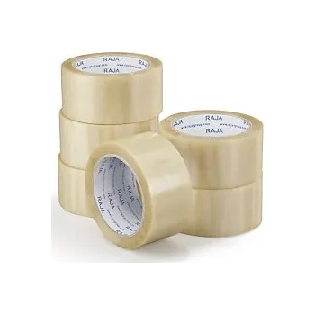 Lepicí páska Lepicí PVC páska 48mm, návin 66m, průhledná, tloušťka 53µm | RAJA - Balení po 6 ks
