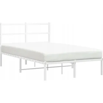 Postel Bílý kovový rám postele 196 x 125 x 90 cm s úložným prostorem