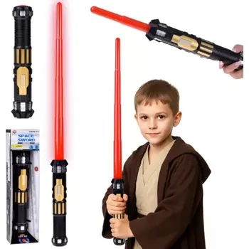 Dětská zbraň Rozkládací světelný meč se zvukem, červený