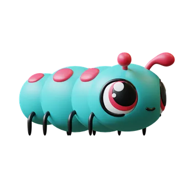 plyšák JIGGLY BUGS Housenka modrá