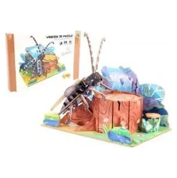 Dřevěná hračka Puzzle 3D drewniane chrząszcz w lesie