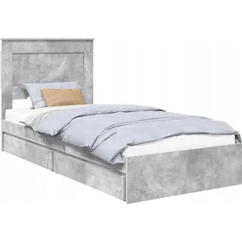 Postel Rám postele s čelo Betonově šedá 90 x 200 cm kompozitní dřevo