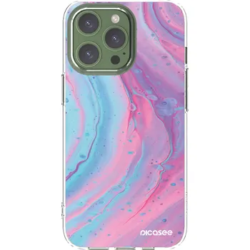Pouzdro na mobilní telefon Picasee silikonový průhledný obal pro Apple iPhone 13 Pro - Pink liquid