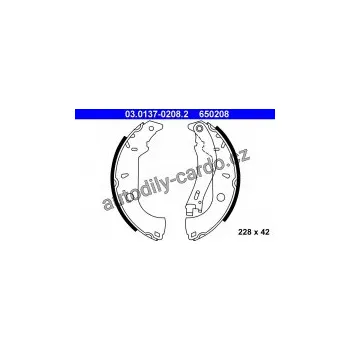Brzdová čelist Sada brzdových čelistí ATE 03.0137-0208 (AT 650208)