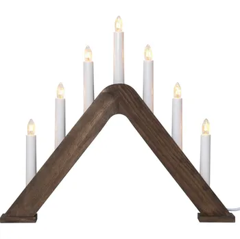 Vánoční světelná dekorace Star trading Vánoční okenní svícen JARVE 7 žárovek V.36 cm hnědý