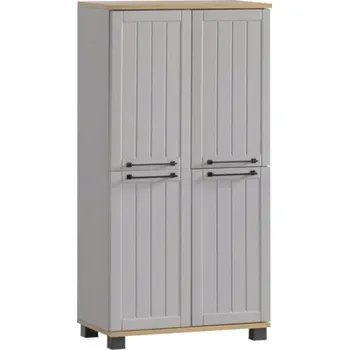 Koupelnový nábytek Koupelnová skříňka vysoká Möbelpartner Jelda platina 59,8 x 116,9 x 32,6 cm