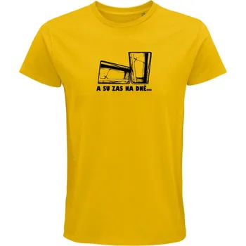 Pánské tričko "A su zas na dně..." Velikost: M, Barva: Zlatá