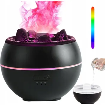 Aroma difuzér ZVHLČOVAČ VZDUCHU DIFUZÉR VŮNĚ AROMATERAPIE LED LAMPA ČERNÝ